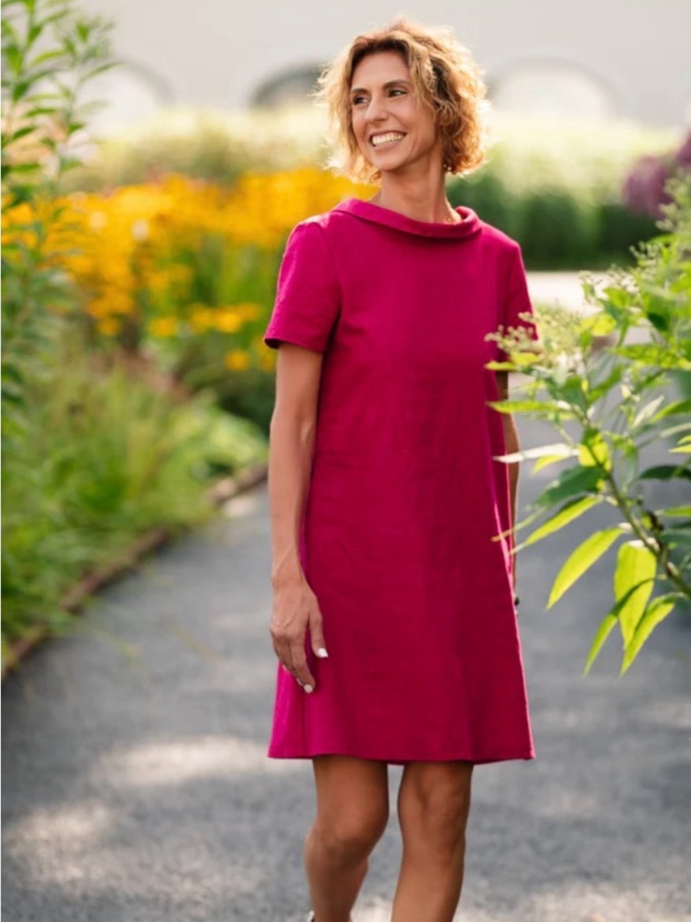 $360 LeMuse BRAND NEW for $50 Simple Short Sleeve Shift Dress in cerise